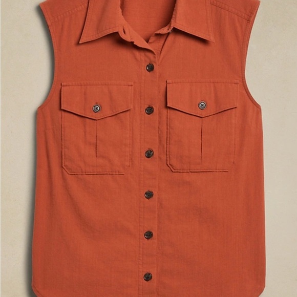 Banana Republic Sleeveless Top  Rustic Orange - Picture 2 of 10